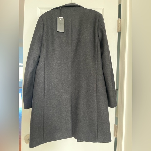 Theory Belvin Melton-Textured Wool-Blend Coat - Dark Charcoal - Small - Picture 2 of 10